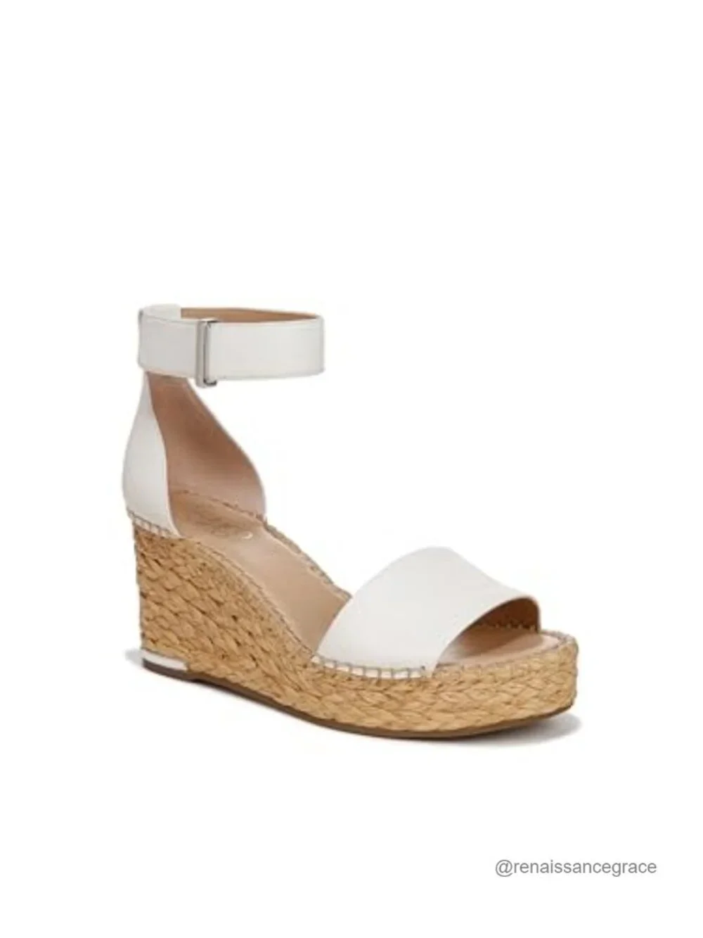 Franco Sarto Espadrille Wedge Sandal Leather Ankle Strap Womens Shoes